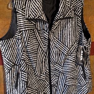 Alia Zebra Print Vest in Black and White